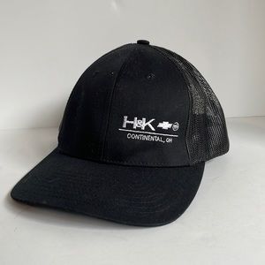 NWOT H & K Chevy black adjustable truckers, cap never worn